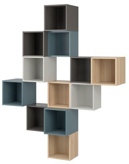 EKET ЭКЕТ Комбинация настенных шкафов, разноцветный 2, 175x35x210 см EKET ЭКЕТ Комбинация настенных шкафов, разноцветный 2, 175x35x210 см