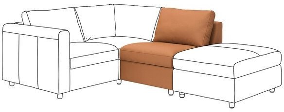 VIMLE ВИМЛЕ 1-местная секция, Гранн/Бумстад золотисто-коричневый