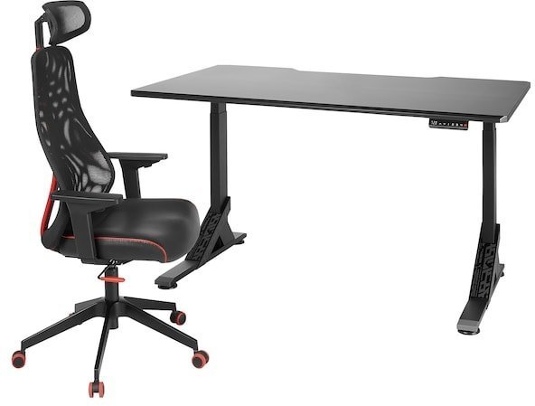 UPPSPEL УППСПЕЛЬ / MATCHSPEL МАТЧСПЕЛ Геймерский стол и стул, черный