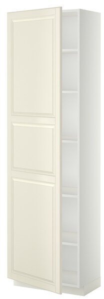 METOD МЕТОД Высокий шкаф с полками, белый/Будбин белый с оттенком, 60x37x200 см
