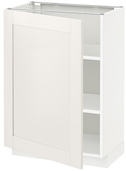 METOD МЕТОД Напольный шкаф с полками, белый/Сэведаль белый, 60x37 см