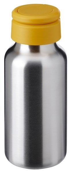 ENKELSPARIG ЭНКЕЛЬСПОРИГ Бутылка для воды, нержавеющ сталь/желтый, 0.3 л