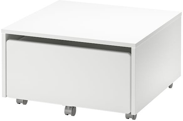 SLAKT СЛЭКТ Ящик д/хранения на колесиках, белый, 62x62x35 см