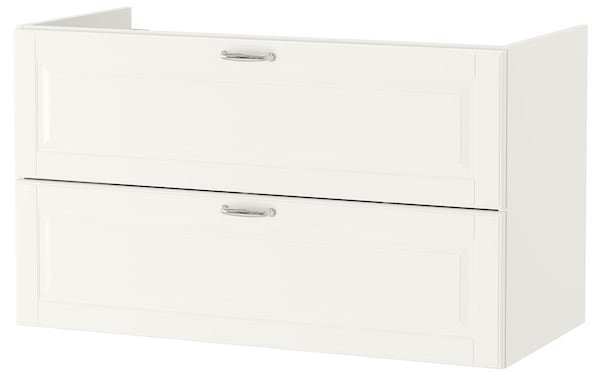 GODMORGON ГОДМОРГОН Шкаф для раковины с 2 ящ, Кашён белый, 100x47x58 см