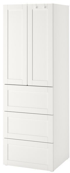 SMASTAD СМОСТАД Гардероб, белый с рамой/с 3 ящиками, 60x57x181 см