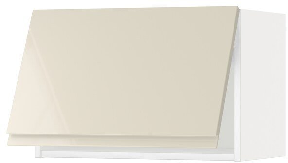 METOD МЕТОД Горизонтальный навесной шкаф, белый/Воксторп глянцевый светло-бежевый, 60x40 см