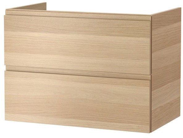 GODMORGON ГОДМОРГОН Шкаф для раковины с 2 ящ, под беленый дуб, 80x47x58 см GODMORGON ГОДМОРГОН Шкаф для раковины с 2 ящ, под беленый дуб, 80x47x58 см