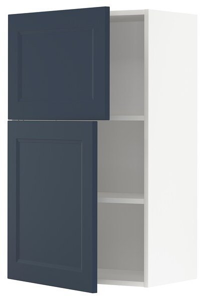 METOD МЕТОД Навесной шкаф с полками/2дверцы, белый Акстад/матовая поверхность синий, 60x100 см METOD МЕТОД Навесной шкаф с полками/2дверцы, белый Акстад/матовая поверхность синий, 60x100 см