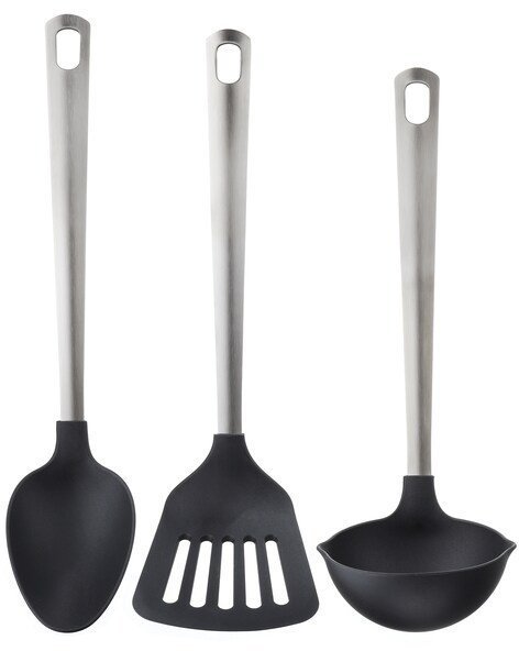 DIREKT ДИРЕКТ Кухонные приборы, 3 предм, черный/нержавеющ сталь