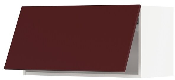 METOD МЕТОД Горизонтальный навесной шкаф, белый Калларп/глянцевый темный красно-коричневый, 80x40 см