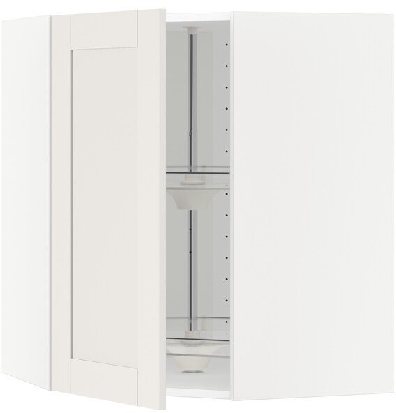 METOD МЕТОД Угл нвсн шкф с вращающ секц, белый/Сэведаль белый, 68x80 см