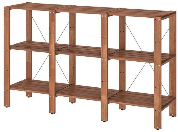 TORDH ТУРД Стеллаж, д/сада, коричневая морилка, 210x35x90 см