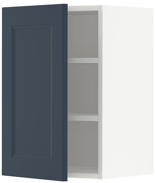 METOD МЕТОД Навесной шкаф с полками, белый Акстад/матовая поверхность синий, 40x60 см