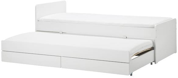 SLAKT СЛЭКТ Каркас кровати с выдвижной кроватью, белый, 90x200 см SLAKT СЛЭКТ Каркас кровати с выдвижной кроватью, белый, 90x200 см