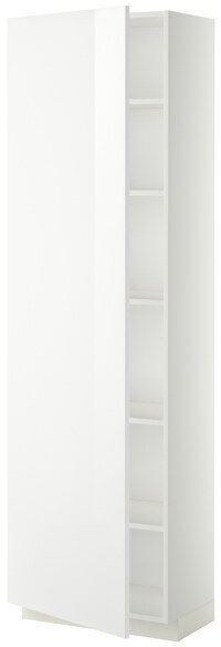 METOD МЕТОД Высокий шкаф с полками, белый/Рингульт белый, 60x37x200 см